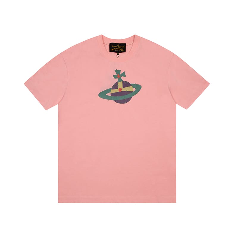 Vivienne Westwood Splash-Ink Embroidered Star Print Round Neck T-Shirt Half Sleeve