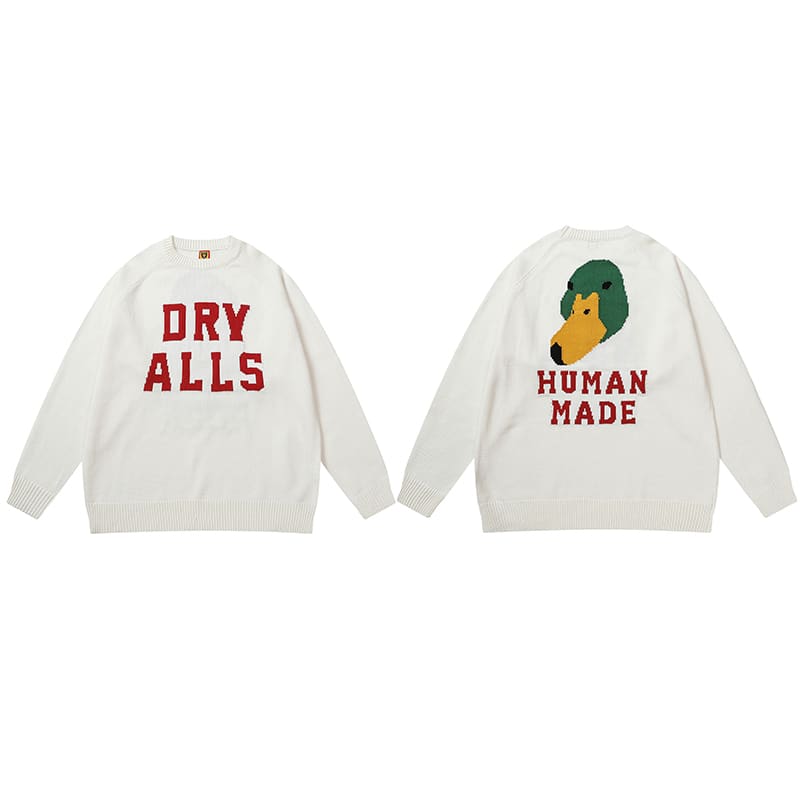 Hvm*n M*de cartoon jacquard sweater niche trendy round neck for couples