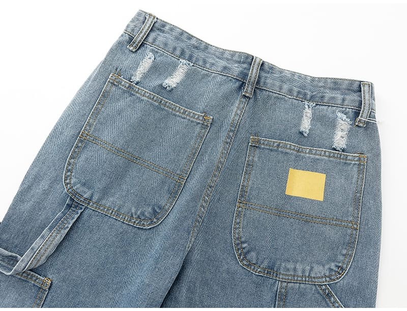 Gallery Dept Contrast Color Splash-Ink Design Denim Trousers Slightly Flared