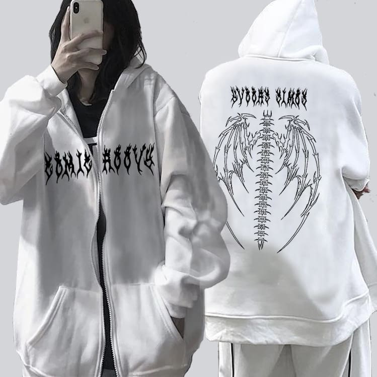 Loose Printed Pocket Sweatshirt Double-Layer Women’s Hoodie Y2G Style