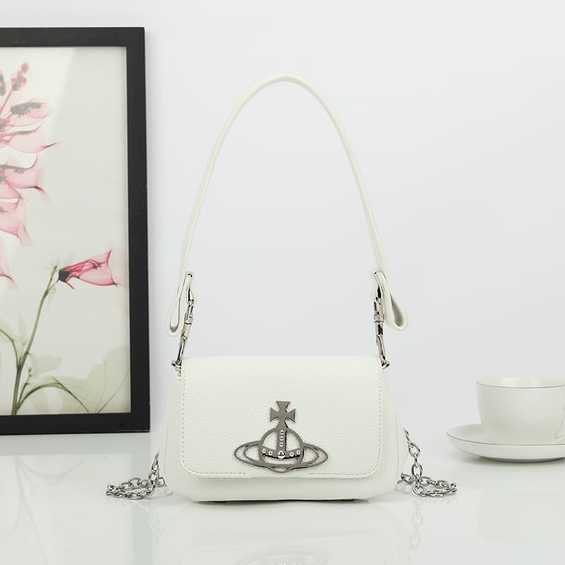 Vivienne Westwood Crocodile Pattern Small Square Bag Saturn Chain Shoulder Bag