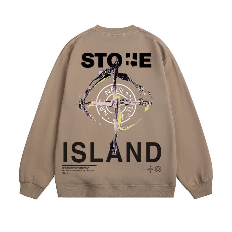Stone Island Terry Sweater Casual Round Neck Logo Design