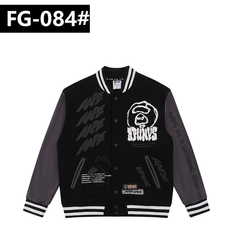 AAPE Military Style Baseball Jacket for Men and Women