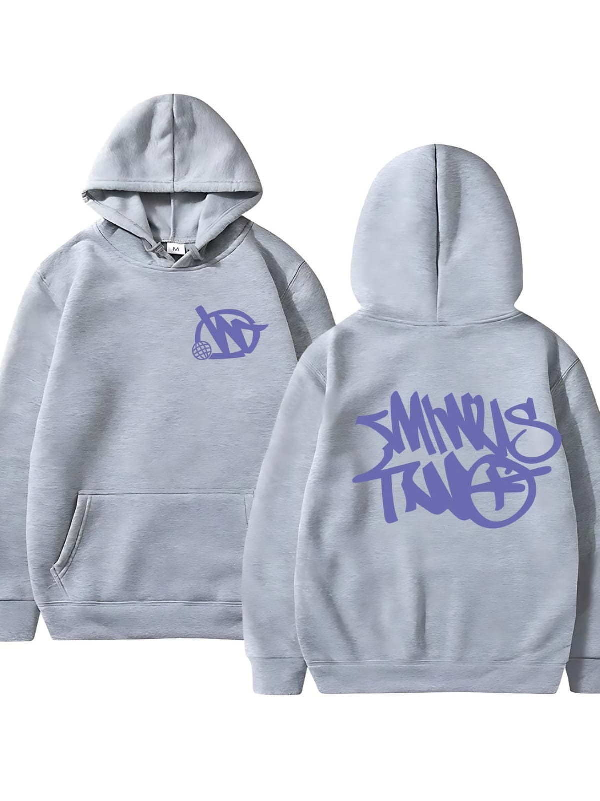 Minus Two Printed Hoodie Casual Loose Sweater for Autumn Winter