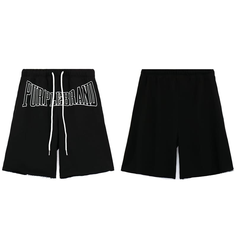 pu*re b*and classic letter print high street fleece shorts for men and women