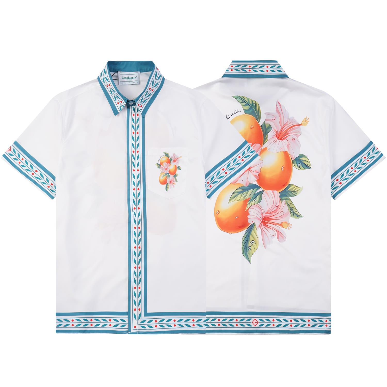 Casablanca Printed Beach Short Sleeve Shirt for Men Spring and Summer