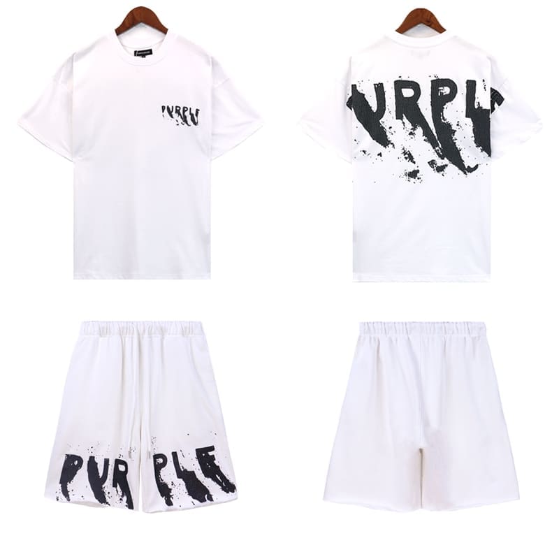 pu*re b*and graffiti letter print summer casual sports set