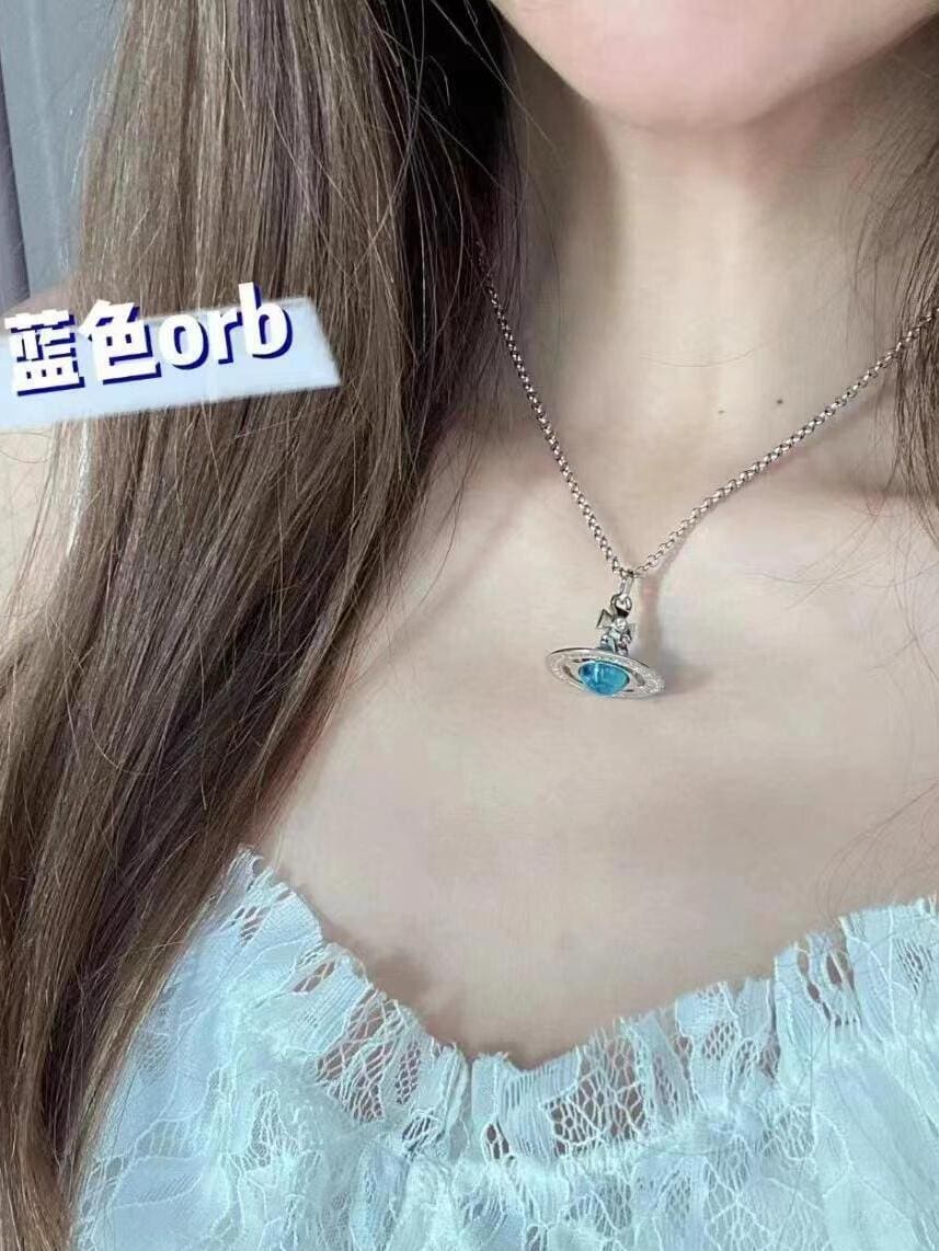 Vivienne Westwood Earth Planet Necklace Luxury French Clavicle Chain