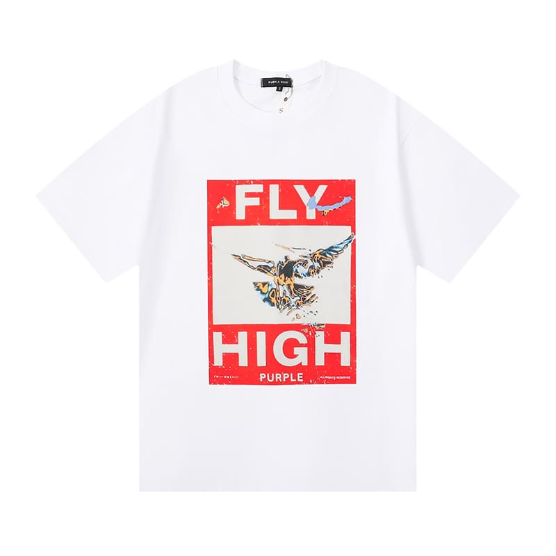 vlone fog pu*re b*and oil painting print t-shirt for men