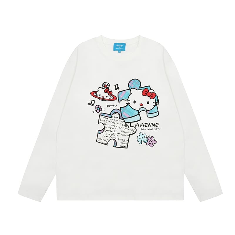 Vivienne Westwood Splash-Ink Embroidered Long Sleeve T-Shirt for Men and Women