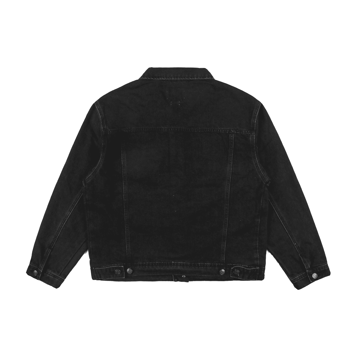 Kith washed black retro denim jacket coat men’s Maychao autumn and winter New loose lapel long sleeves cow quilt