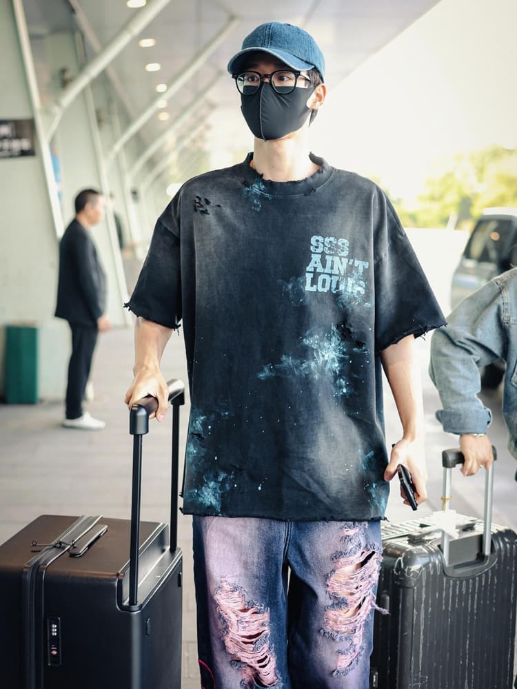 Saint Graffiti Vintage Washed Distressed VTG Short Sleeve T-Shirt for Men and Women