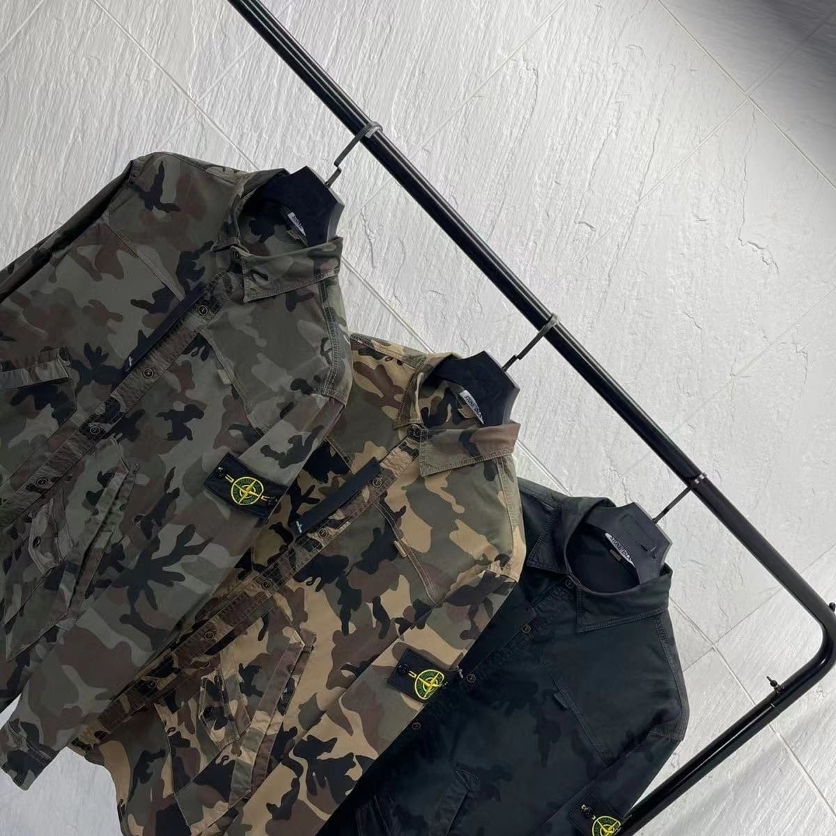 Stone Island Camouflage Shirt Coat Loose Fit Autumn Fashion