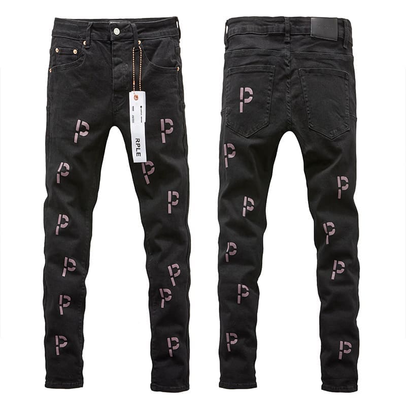 pu*re b*and high street hole & patch straight jeans retro style