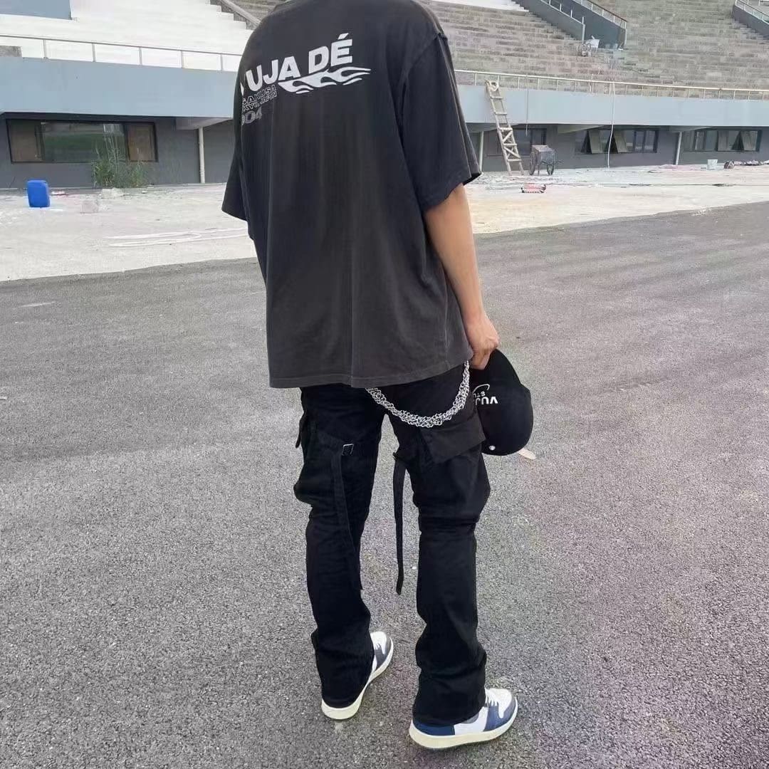 Vujade limited tooling bandage workout leggings casual retro kenijima same style bootcut trousers