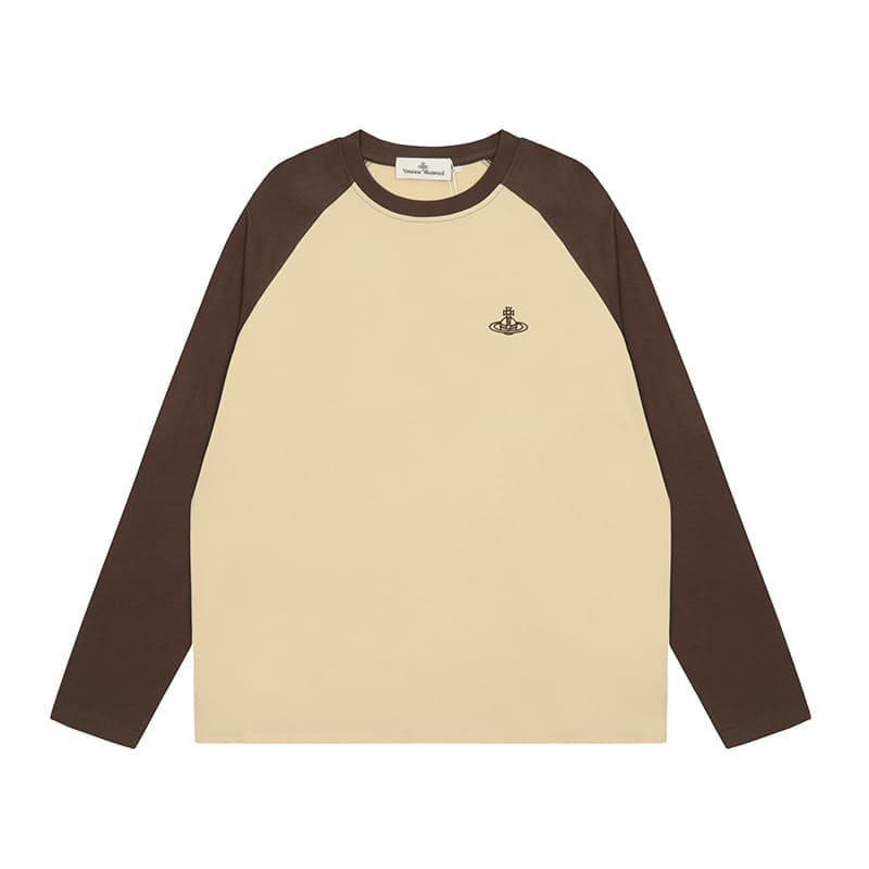 Vivienne Westwood Splash-Ink Embroidered Long Sleeve T-Shirt for Men and Women