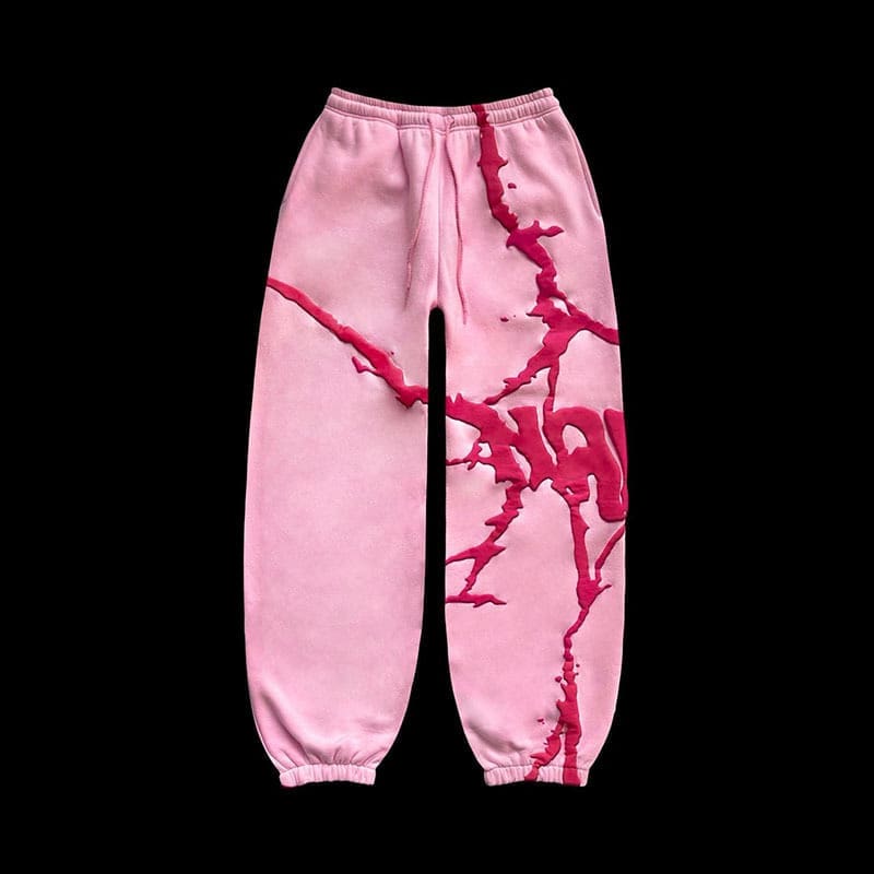 Puff Print Sweater Cardigan Y2K Hip Hop Jacket for Men and Women