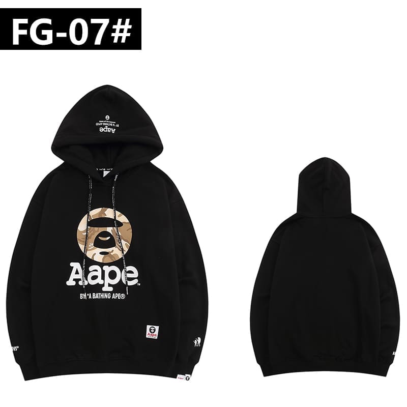 AAPE Cartoon Print Zipper Hoodie for Men and Women