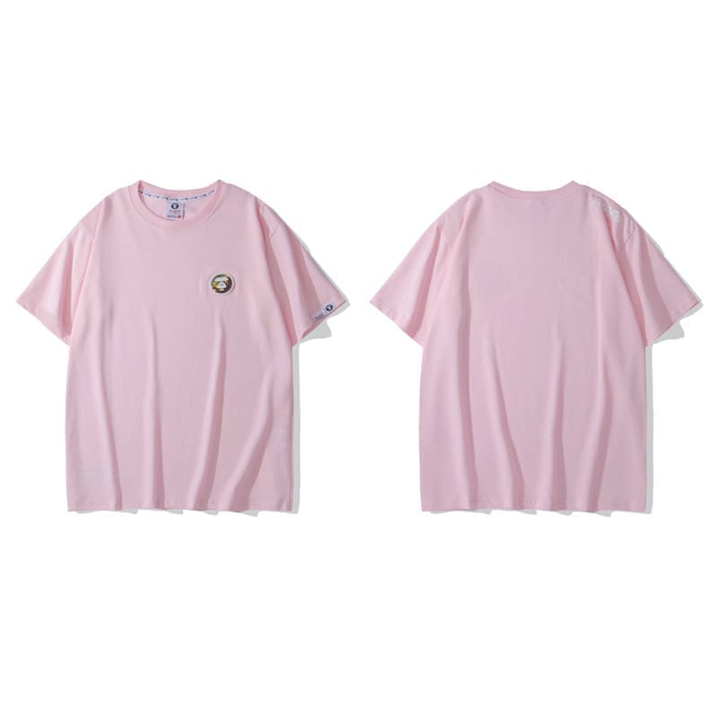 AAPE Ape Head Badge Short Sleeve Casual T-Shirt for Men and Women