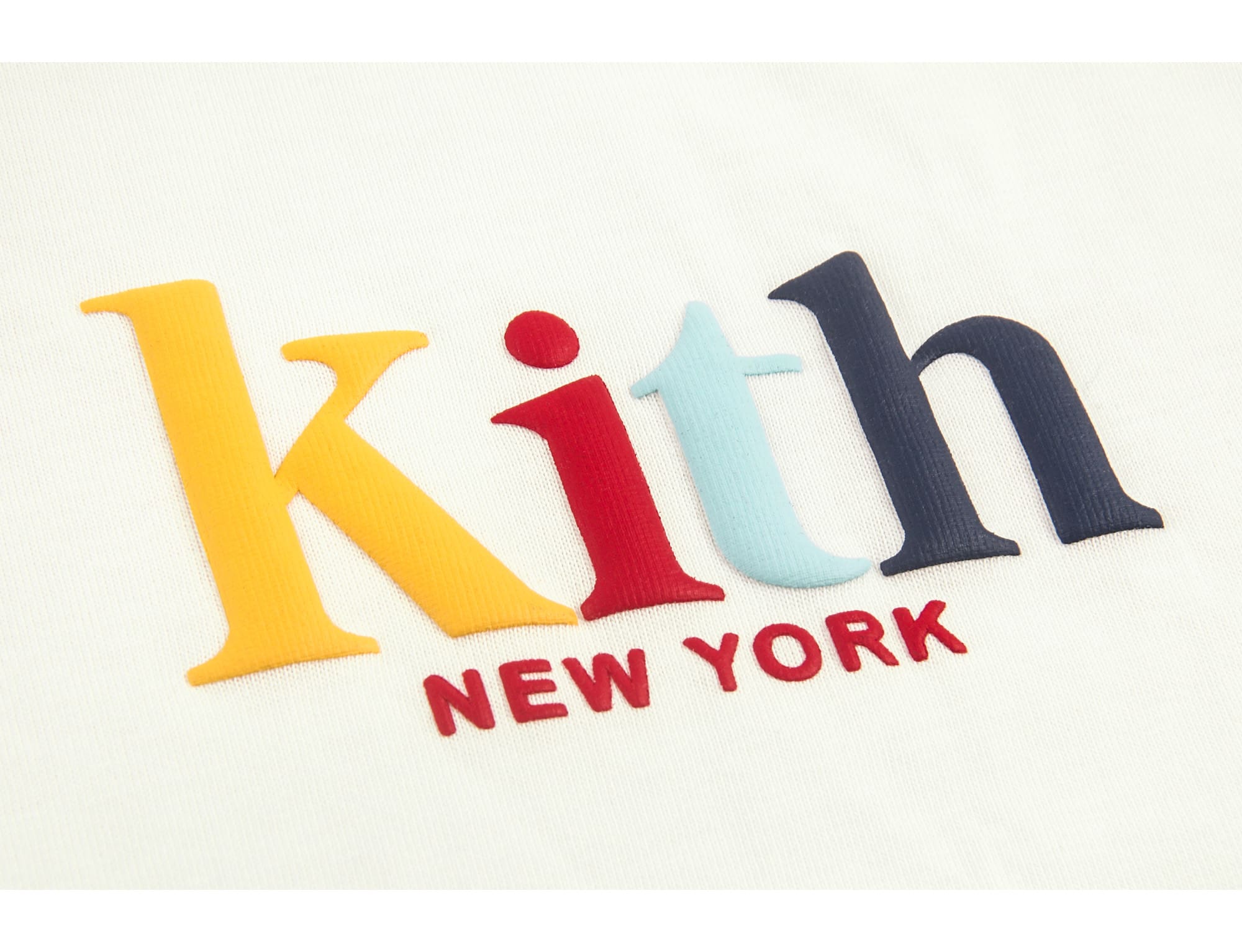 KITH three-dimensional foam logo long-sleeved T-shirt men’s and women’s autumn and winter new solid color pullover couple’s bottoming shirt