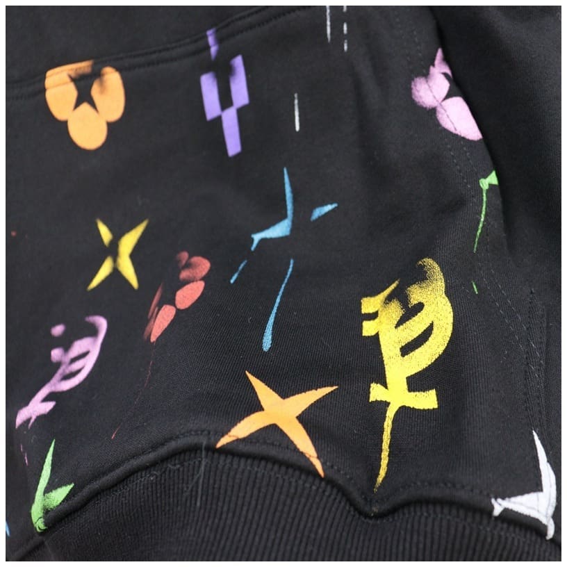 pu*re b*and splash-ink logo printed hooded sweater for men and women