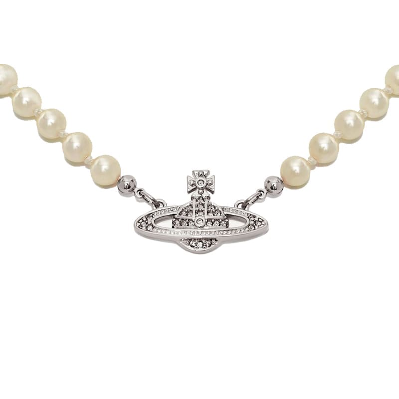 Vivienne Westwood Saturn Pin Pearl Necklace for Women Luxury Clavicle Chain