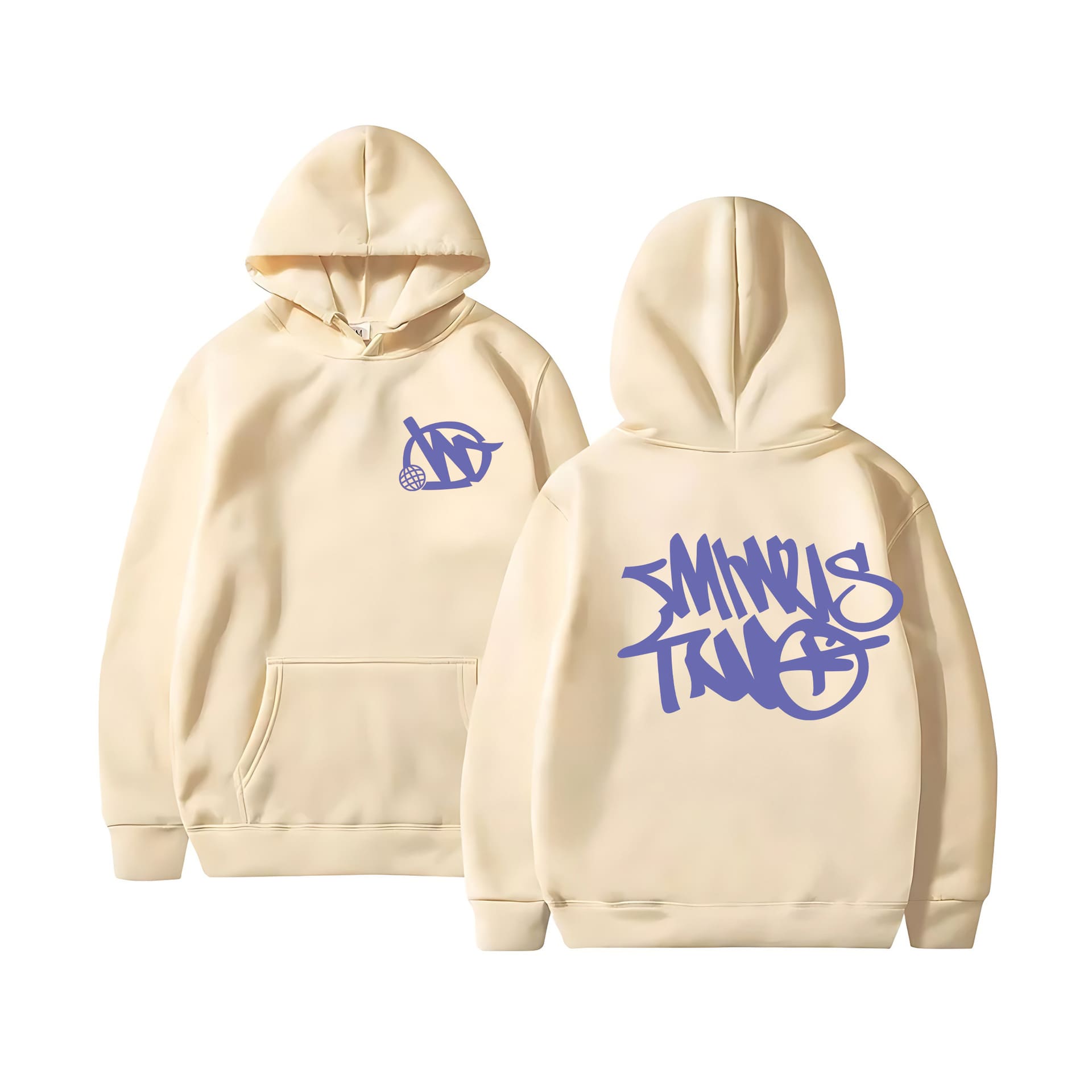 Minus Two Printed Hoodie Casual Loose Sweater for Autumn Winter