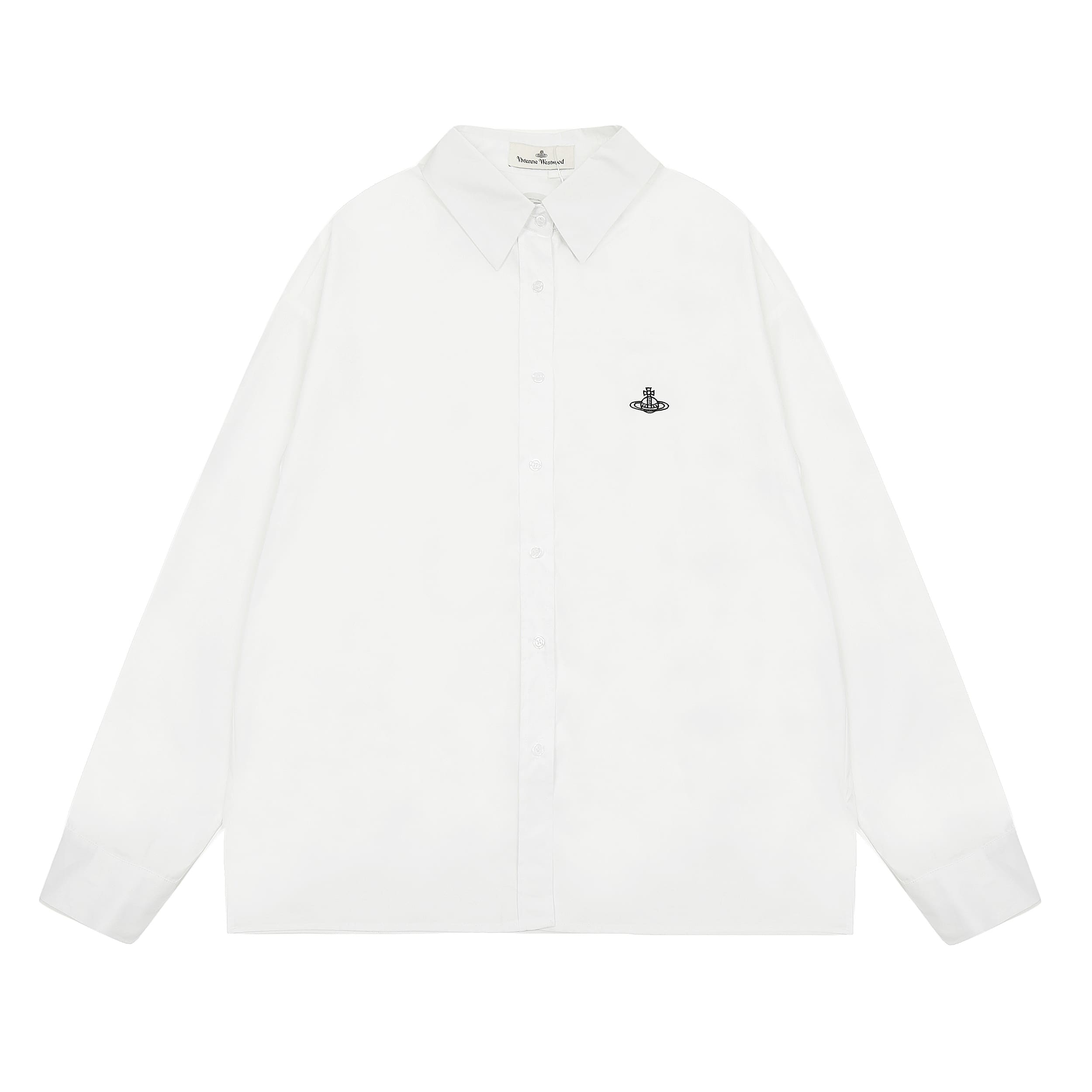 Vivienne Westwood Saturn Embroidery Casual Long Sleeve Shirt for Women