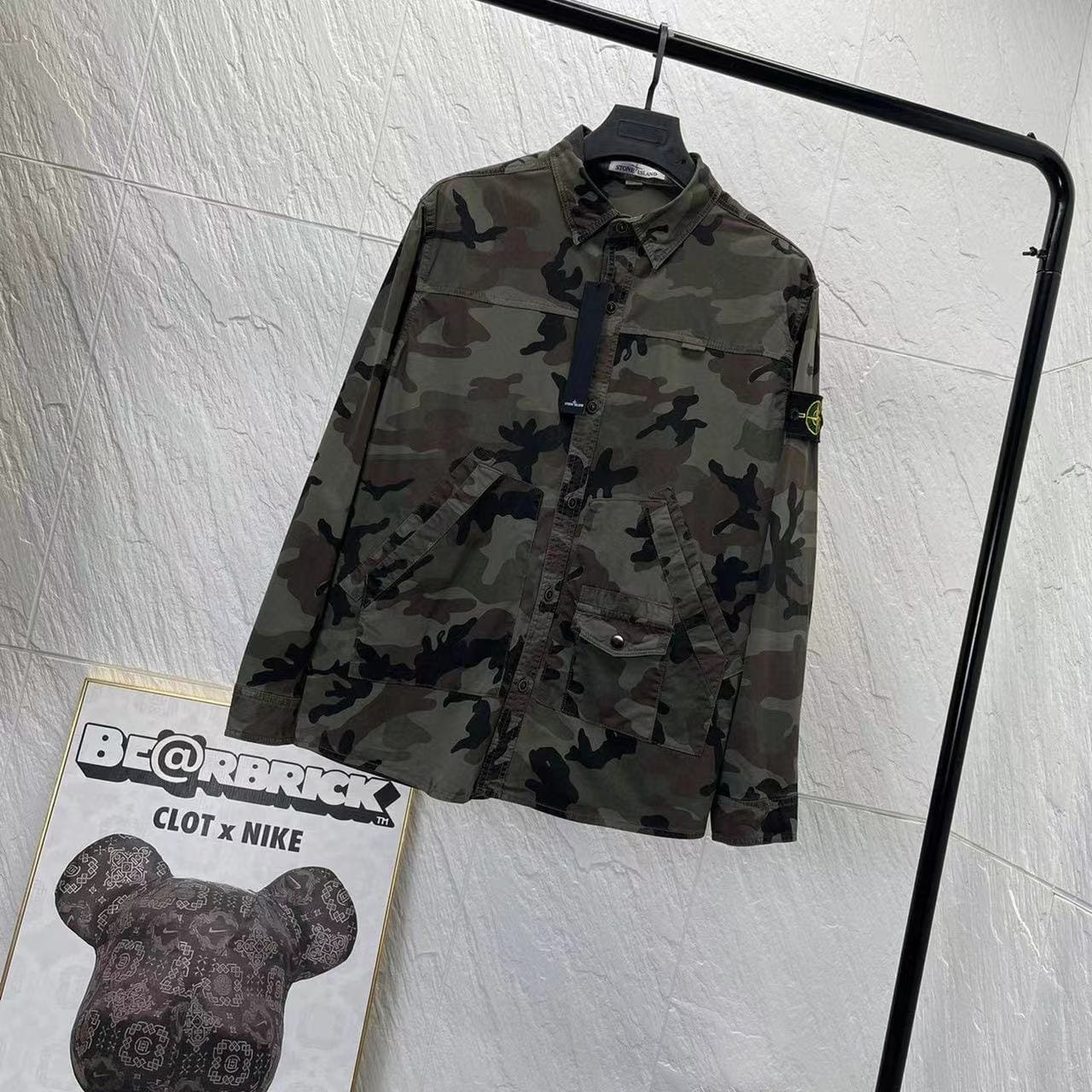 Stone Island Camouflage Shirt Coat Loose Fit Autumn Fashion