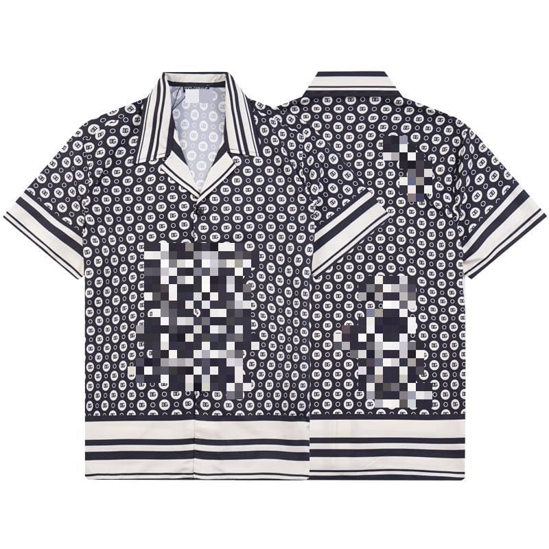 Casablanca Printed Beach Short Sleeve Shirt for Men Spring and Summer