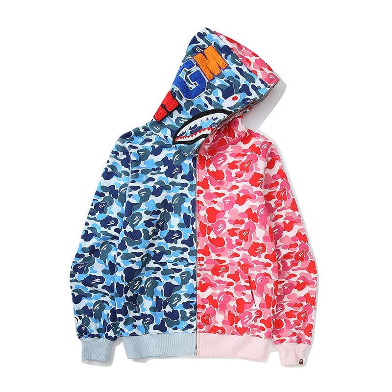 AAPE Ape Head Camouflage Zip Hoodie for Men and Women