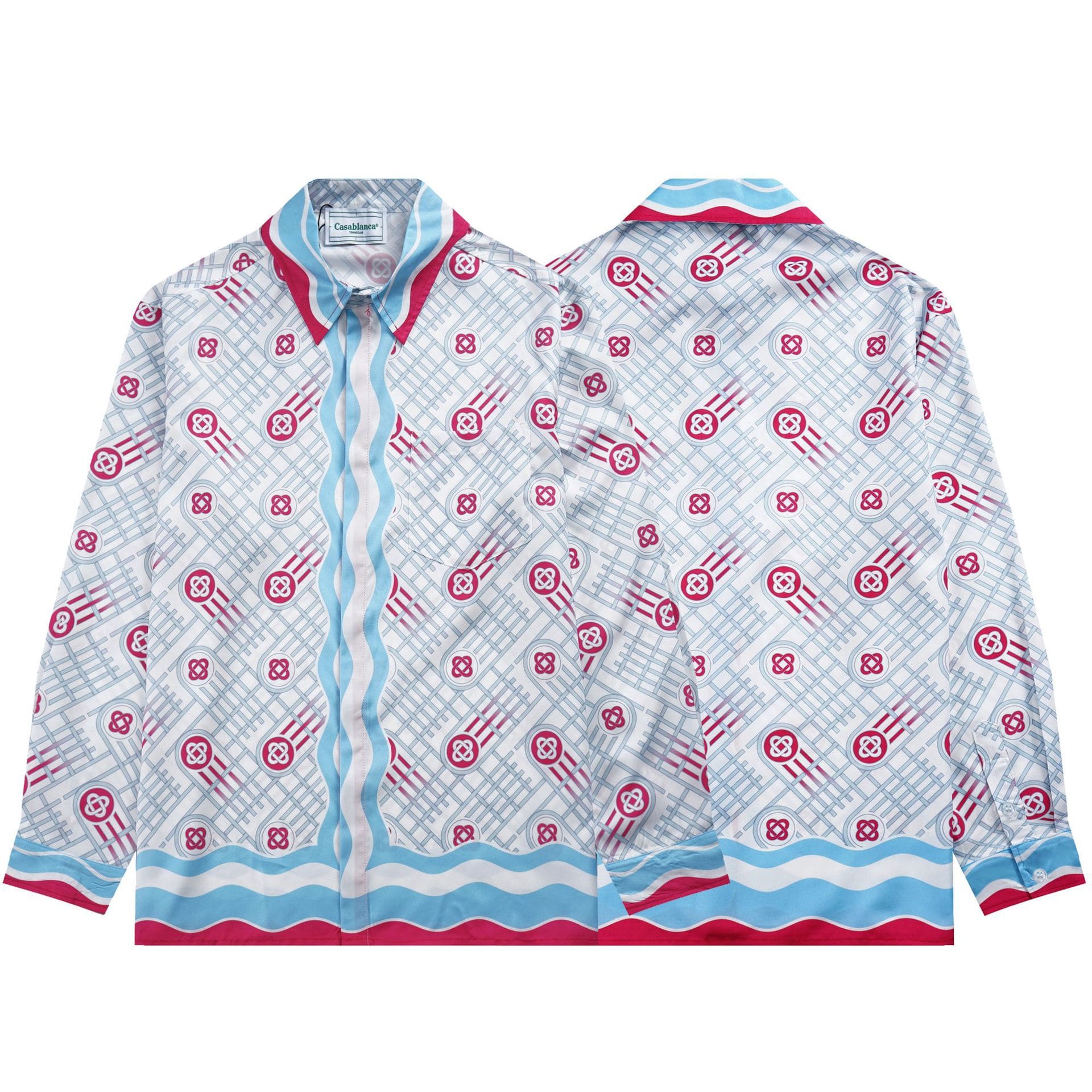 Casablanca Long Sleeve Printed Beach Shirt for Men A