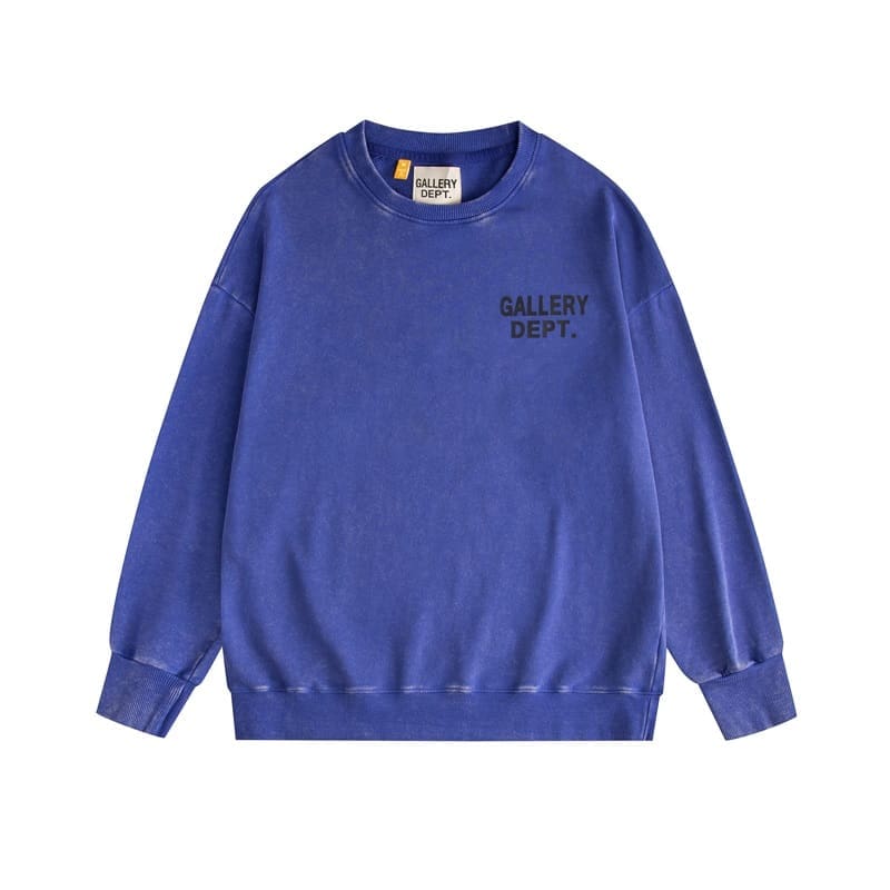 Gallery Dept Letter Logo Washed Terry Round Neck Sweater for Men and Women