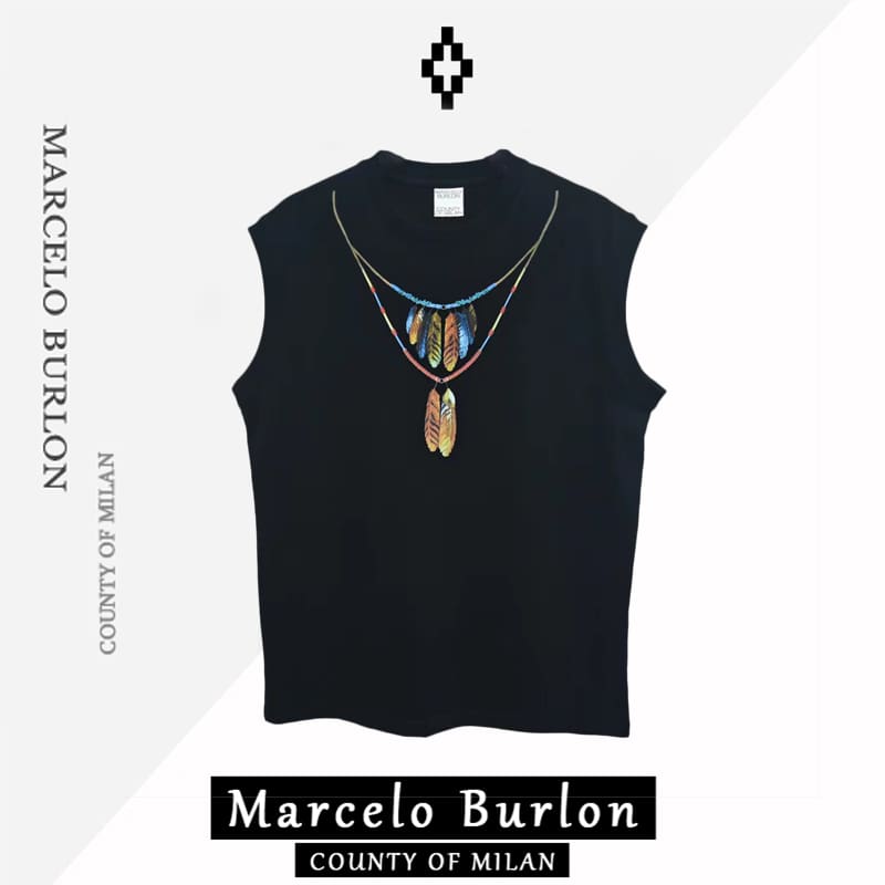 Marcelo Burlon MB feather pendant wings short sleeve t-shirt