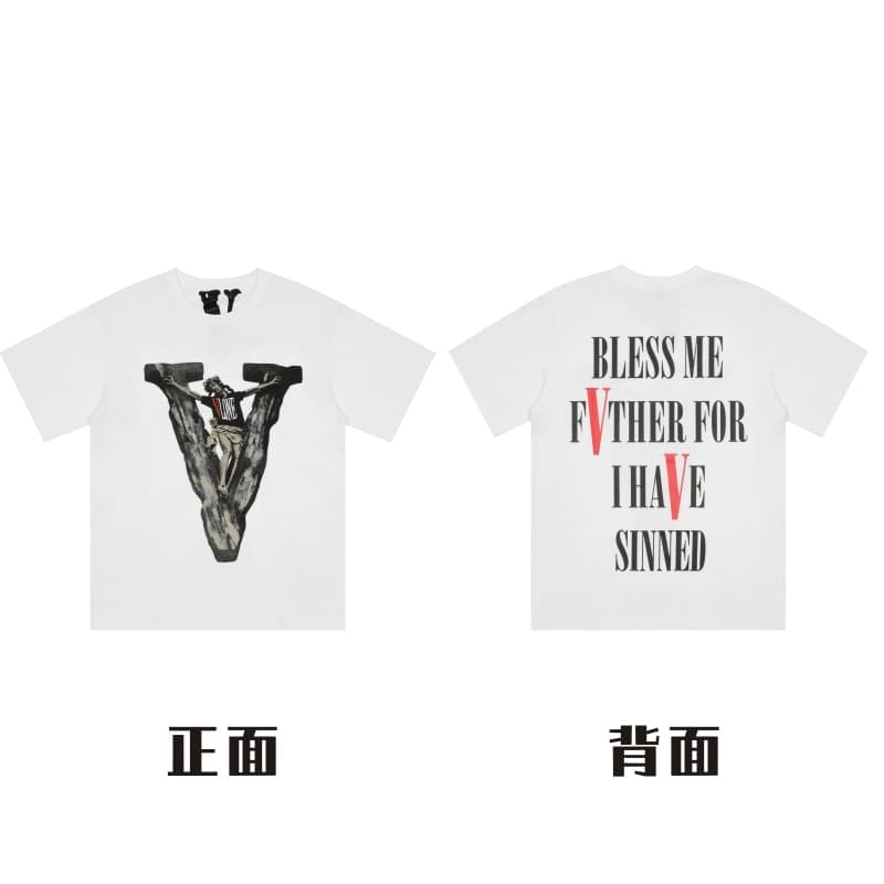 VLONE Large V Short Sleeve T-Shirt High Street Spring Summer Casual Wear