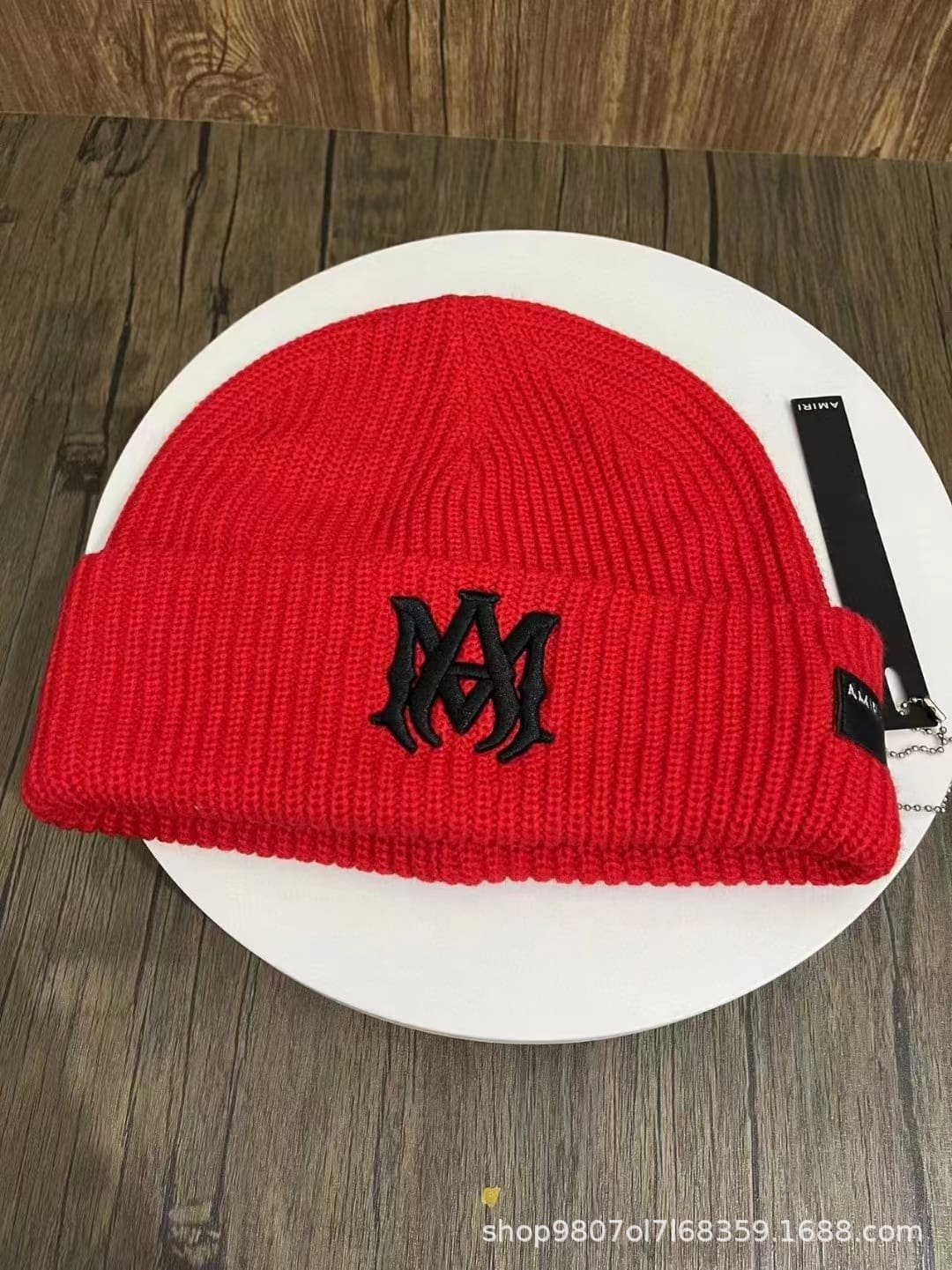 Amiri Embroidered Woolen Cap Knitted Hat for Men and Women
