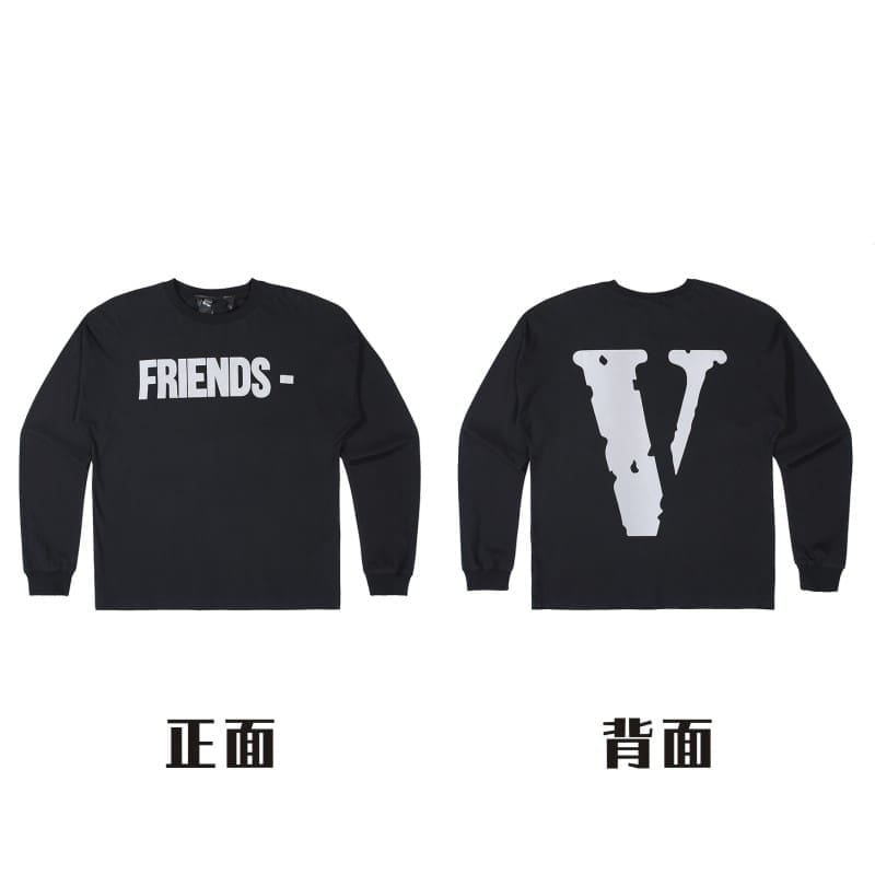 VLONE Large V Long Sleeve Undershirt for Men and Women Autumn Winter