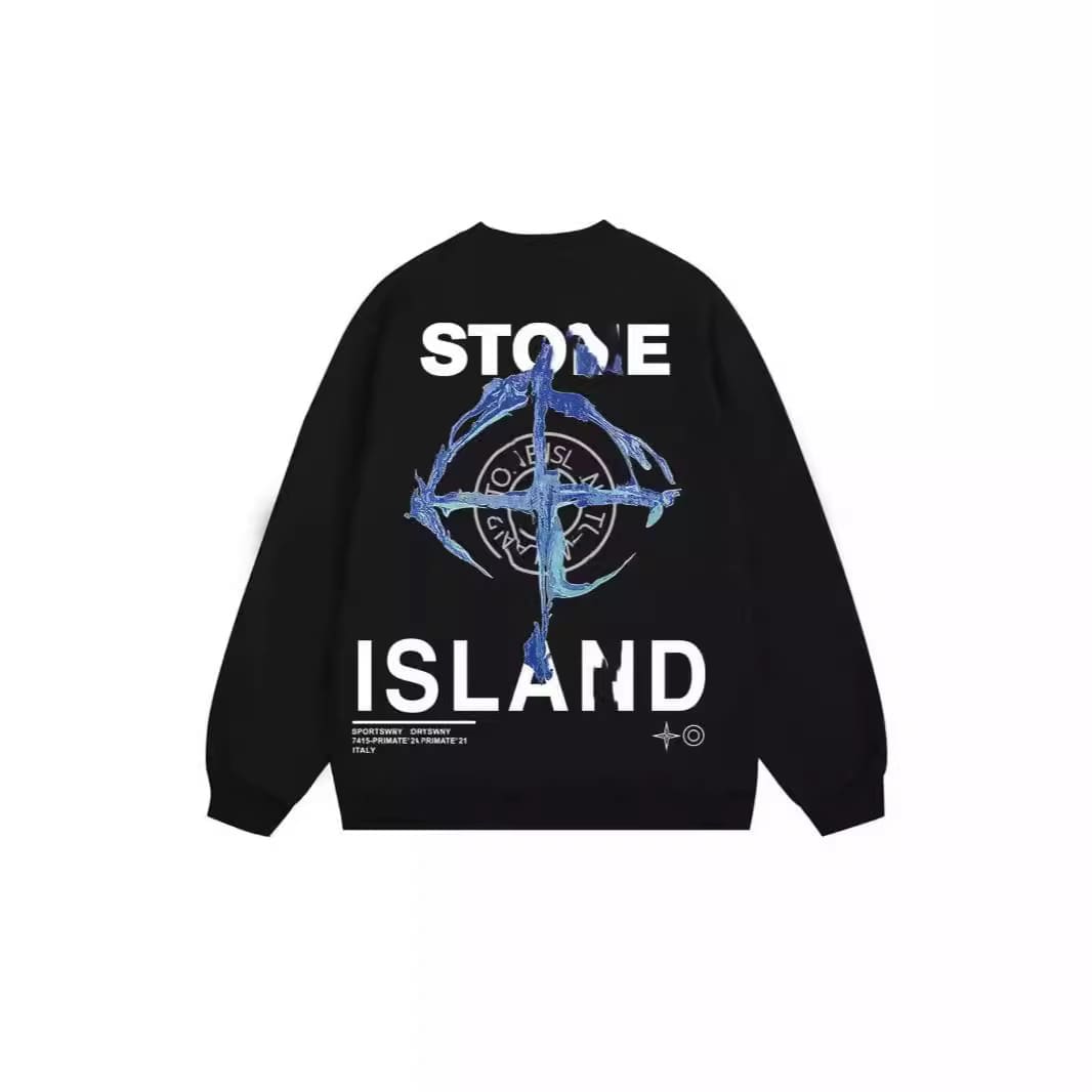 Stone Island Terry Sweater Casual Round Neck Logo Design