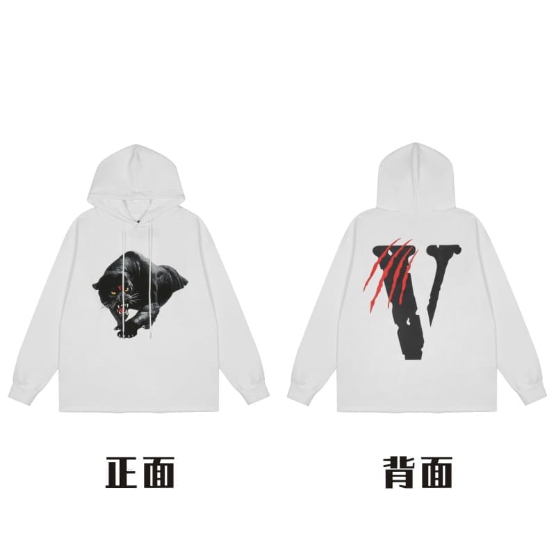 VLONE Large V Hooded Sweater Retro Pullover for Men and Women