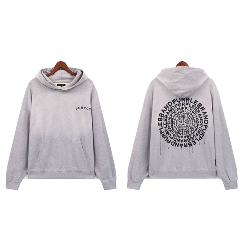 pu*re b*and logo printed washed casual hooded sweater for men and women
