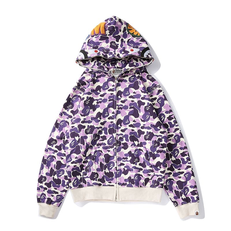 AAPE Ape Head Camouflage Zip Hoodie for Men and Women