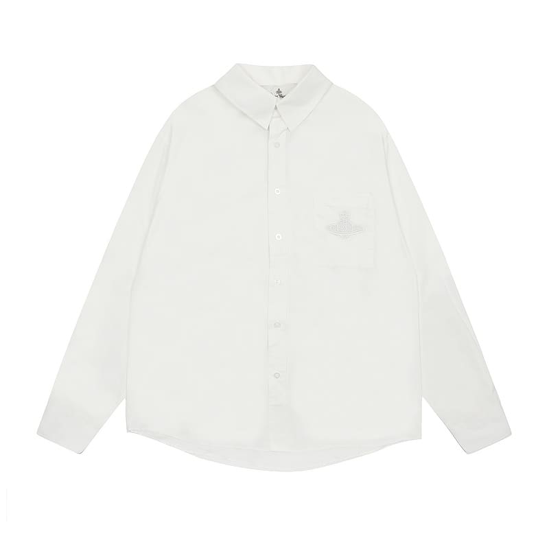 Vivienne Westwood Embroidered Loose All-Match Long-Sleeved Casual Shirt