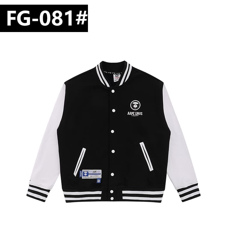 AAPE Military Style Baseball Jacket for Men and Women