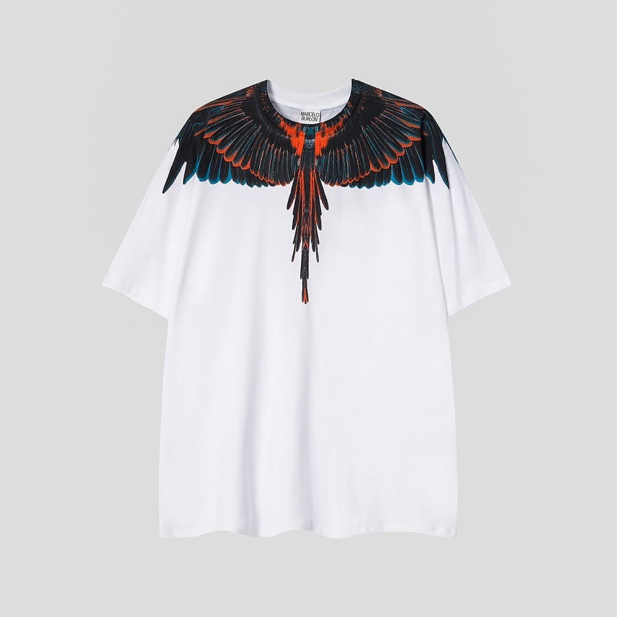 Marcelo Burlon Python Lion’s Head Feather T-Shirt Summer Couple Wear