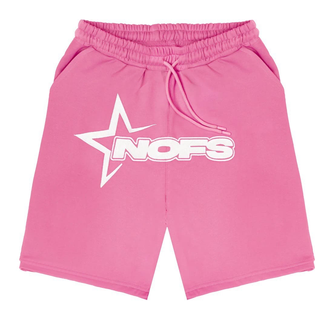 NOFS Letter Print Shorts Suit European Hip Hop Style High Street Sports Set 1