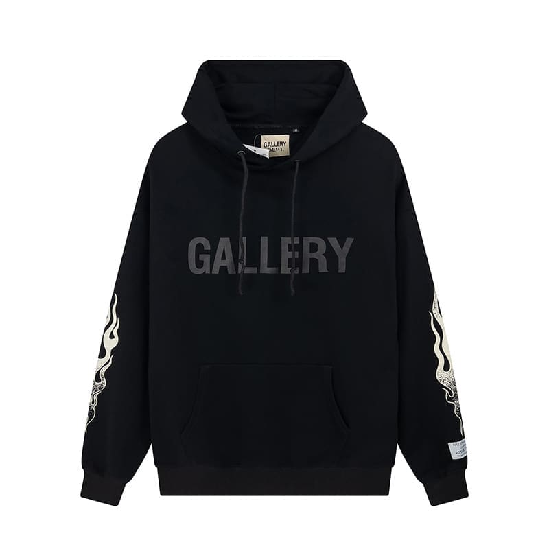 Gallery Dept Flame Print Loose Hoodie Sweatshirt