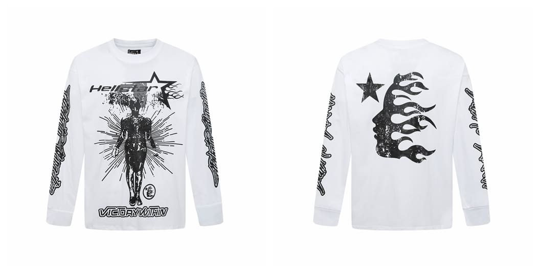 H*lst*r european and american high street fashion hip hop fashion brand men’s and women’s printed loose cotton crew neck bottoming shirt long sleeve t-shirt ins