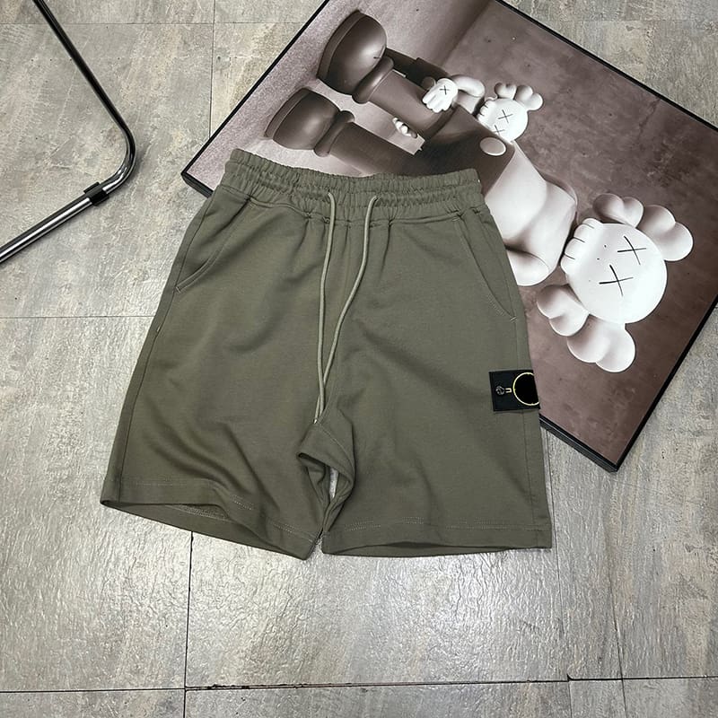 Stone Island Classic Terry Shorts Straight-Leg Casual Pants for Men and Women