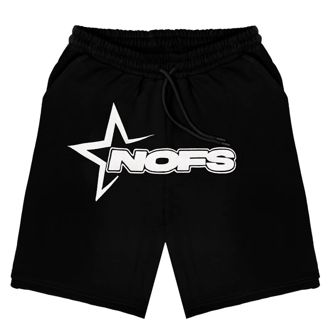 NOFS Letter Print Shorts Suit European Hip Hop Style High Street Sports Set