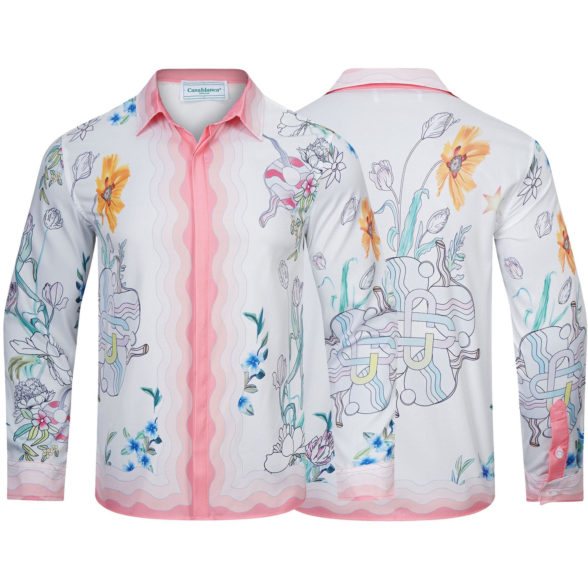 Casablanca Digital Spray Print Long Sleeve Fashion Shirt for Men